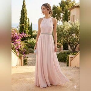 Maxi Fashion New York Dress by Gasa Pink with Brilliant Accounts